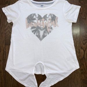 Girls Tee with a knot at the bottom.